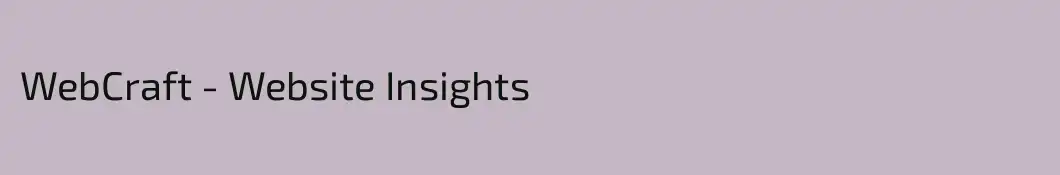 WebCraft - Website Insights